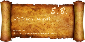 Sámson Bennó névjegykártya